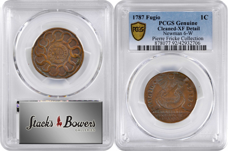 1787 Fugio Copper. Pointed Rays. Newman 6-W, W-6730. Rarity-4. STATES UNITED, 4 ...