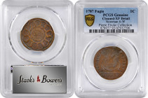 1787 Fugio Copper. Pointed Rays. Newman 6-W, W-6730. Rarity-4. STATES UNITED, 4 Cinquefoils. EF Details--Cleaned (PCGS).

Despite a few tiny traces ...