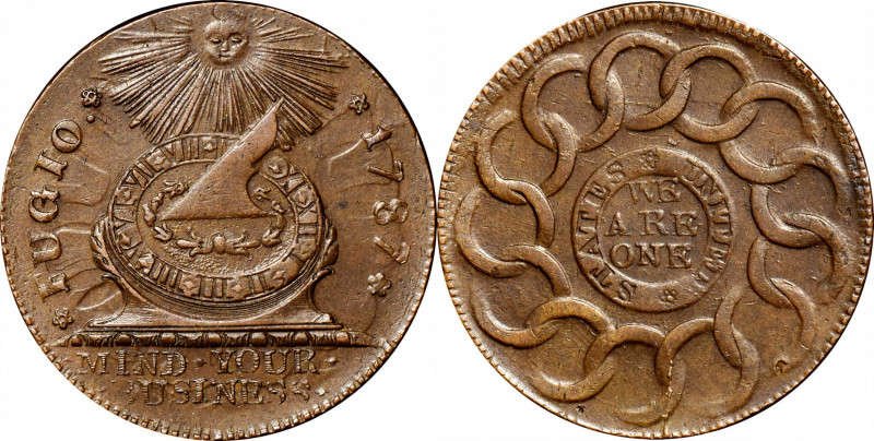 1787 Fugio Copper. Pointed Rays. Newman 13-X, W-6855. Rarity-2. STATES UNITED, 4...