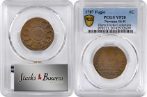 1787 Fugio Copper. Pointed Rays. Newman 16-H, W-6920. Rarity-5. UNITED STATES, 4 Cinquefoils. VF-20 (PCGS).

Absolutely choice light brown surfaces ...