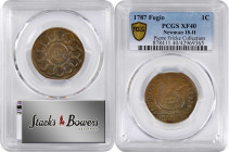 1787 Fugio Copper. Pointed Rays. Newman 18-H, W-6950. Rarity-5. UNITED STATES, 4 Cinquefoils. EF-40 (PCGS).

Unusually nice for this scarce and cond...