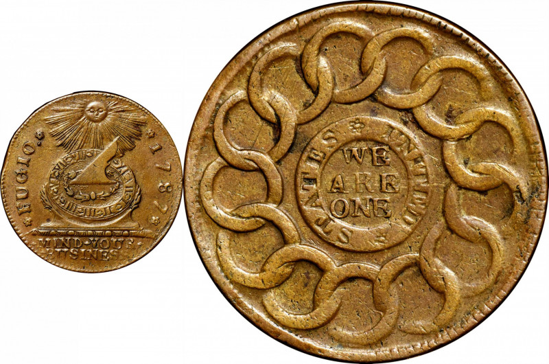 1787 Fugio Copper. Pointed Rays. Newman 19-SS, W-6980. Rarity-5. STATES UNITED, ...
