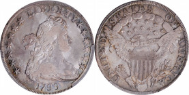 1799 Draped Bust Silver Dollar. BB-158, B-16. Rarity-2. VF Details--Cleaning (PCGS).

Plenty of bold definition remains from a nicely centered strik...