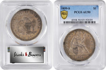 1859-S Liberty Seated Silver Dollar. OC-1. Rarity-2. Late Die State. AU-50 (PCGS).

A fully original example, and rare for an AU 1859-S dollar, as s...