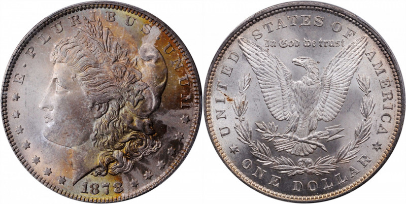 1878 Morgan Silver Dollar. 7 Tailfeathers. Reverse of 1879. MS-65 (PCGS).

Ess...