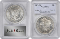 1879-CC Morgan Silver Dollar. Clear CC. MS-63 (PCGS).

This lustrous and satiny piece is lightly toned in pretty champagne-pink iridescence that app...