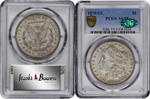 1879-CC Morgan Silver Dollar. Clear CC. AU-55 (PCGS). CAC.

Partially lustrous and boldly defined, Choice AU quality for the scarcest Carson City Mi...