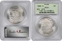 1880/79-CC Morgan Silver Dollar. VAM-4. Top 100 Variety. Reverse of 1878. MS-64 (PCGS). OGH.

A sharply struck, frosty-white example with superior s...