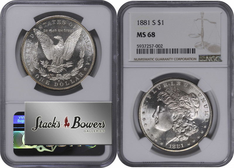 1881-S Morgan Silver Dollar. MS-68 (NGC).

Simply exquisite quality in a Morga...