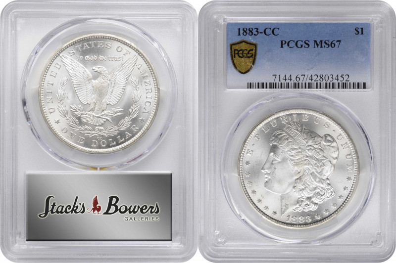 1883-CC Morgan Silver Dollar. MS-67 (PCGS).

Charming Superb Gem quality throu...