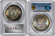 1883-O Morgan Silver Dollar. MS-65+ (PCGS). CAC.

A richly toned Gem featuring steel-blue colors over the obverse with a snappy golden border. The r...