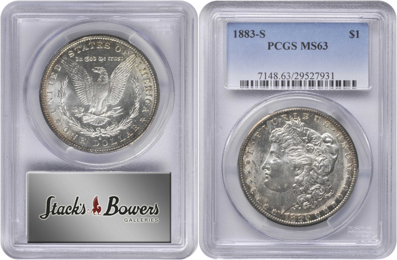 1883-S Morgan Silver Dollar. MS-63 (PCGS).

A highly lustrous, sharply struck ...