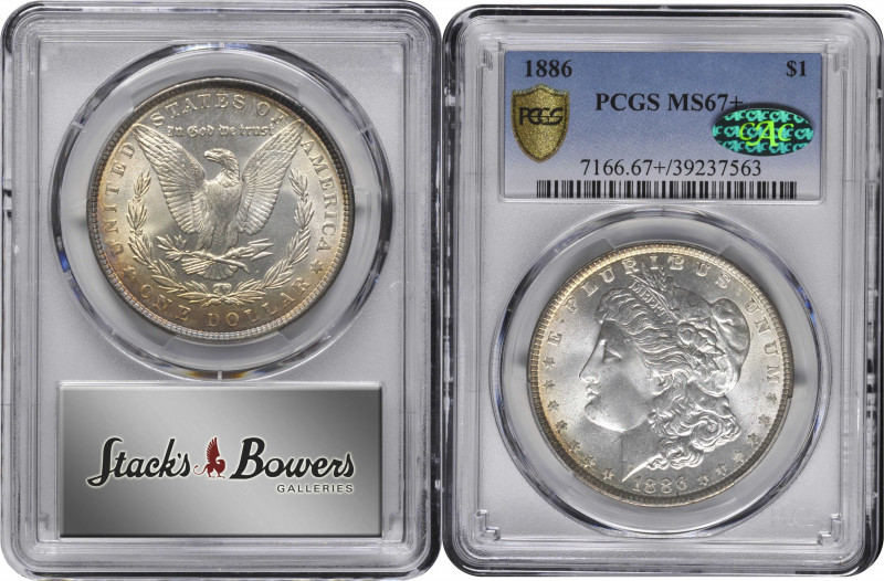 1886 Morgan Silver Dollar. MS-67+ (PCGS). CAC.

Nicely toned at the outer regi...