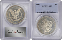 1887 Morgan Silver Dollar. Proof-65 (PCGS).

A pretty Gem Proof with iridescent reddish-gold toning that appears to drift toward the borders. Both s...