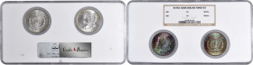 Two-Piece Battle Creek 1887 Toned Morgan Silver Dollar Set. (NGC).

Both coins are housed together in a large size NGC holder, with grades of MS-65 ...