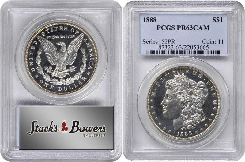 1888 Morgan Silver Dollar. Proof-63 Cameo (PCGS).

A brilliant and smartly imp...