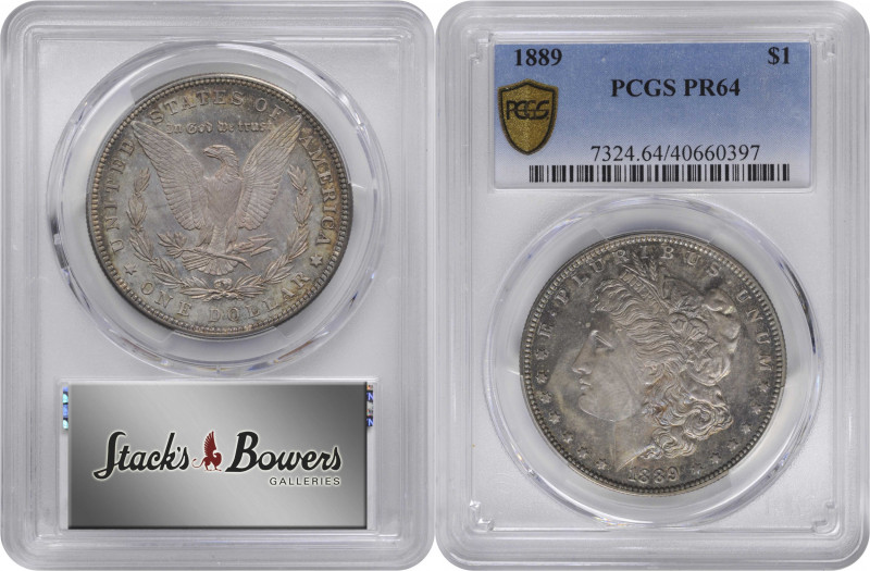 1889 Morgan Silver Dollar. Proof-64 (PCGS).

Vivid undertones of cobalt blue, ...