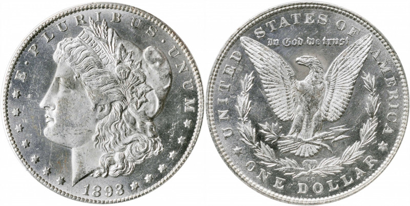 1893-CC Morgan Silver Dollar. MS-60 Details--Obverse Scratched (ICG).

Brillia...