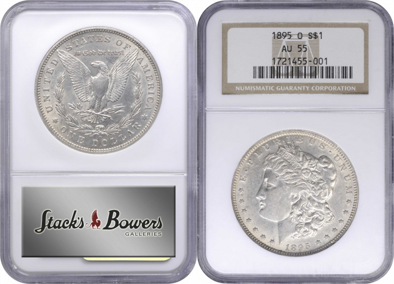 1895-O Morgan Silver Dollar. AU-55 (NGC).

This key date, conditionally challe...