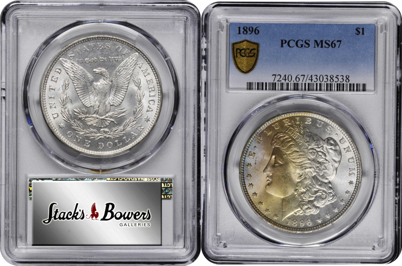 1896 Morgan Silver Dollar. MS-67 (PCGS).

Truly a staggering example of natura...