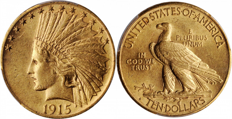 1915-S Indian Eagle. MS-62 (PCGS).

Impressive and highly significant Mint Sta...