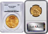 1908-D Saint-Gaudens Double Eagle. No Motto. MS-65 (PCGS).

Fully lustrous with lovely color in vivid rose-orange, this endearing coin also sports s...