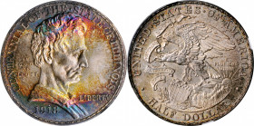 1918 Lincoln-Illinois Centennial. MS-67 * (NGC).

Intense shades of electric-blue, red, and gold inhabit the obverse of this highly lustrous represe...