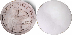 1990 Dwight D. Eisenhower Commemorative Gold $5 Coin Proposal. Obverse Plaster by Mico Kaufman. Extremely Fine.

Approximately 10.5 inches in diamet...