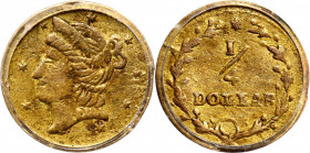Undated (1853) Round 25 Cents. BG-209B. Rarity-8. Liberty Head. EF-45 (PCGS).

Stack's Bowers Galleries is honored to be offering this key variety i...
