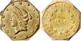 1854 Octagonal 50 Cents. BG-308. Rarity-4. Liberty Head. MS-62 (PCGS).

One of the great standards in the series, an Antoine Louis Nouizillet issue ...