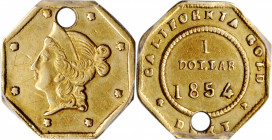 1854-DERI Octagonal $1. BG-527. Rarity-7. Liberty Head. AU Details--Holed (PCGS).

A significant offering for a BG number that is scarce to rare at ...