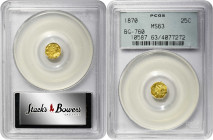 1870-G Octagonal 25 Cents. BG-760. Rarity-7+. Liberty Head. MS-63 (PCGS). OGH.

Reflective golden-olive surfaces also offer bold striking detail and...
