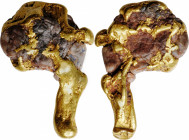 Native Gold Specimen. Approximately 21 mm x 30 mm x 8 mm (greatest dimensions). 16.6 grams.

Rich medium gold with generous quartz matrix remaining,...