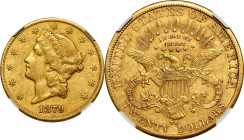 1879-CC Liberty Head Double Eagle. AU-53 (NGC).

Warm honey-gold color, both sides also exhibit intermingled pale rose highlights as the coin rotate...