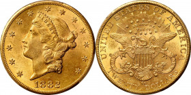 1882-CC Liberty Head Double Eagle. MS-61 (PCGS).

Vivid orange and rose-gold colors are seen on both sides of this boldly to sharply defined example...
