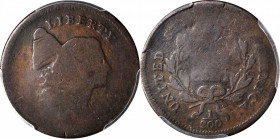 1795 Liberty Cap Half Cent. C-1"b". Lettered Edge. Lightweight Planchet. AG-3 (PCGS).

88.4 grains.

PCGS# 1009. NGC ID: 2224.