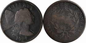 1794 Liberty Cap Cent. S-68. Rarity-5. Head of 1795. Good.

PCGS# 35687. NGC ID: 223R.

Ex Carvin Goodridge Collection; Ira & Larry Goldberg's Pre...