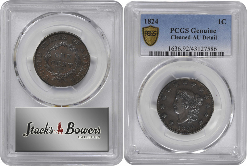 1824 Matron Head Cent. N-3. Rarity-2. AU Details--Cleaned (PCGS).

PCGS# 1636....