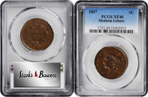 1837 Modified Matron Head Cent. N-16. Rarity-3. Plain Cords, Medium Letters. EF-40 (PCGS).

PCGS# 1735.

From Early Cents Auctions sale of the Col...