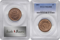1847 Braided Hair Cent. N-6. Rarity-1. MS-63 RB (PCGS).

PCGS# 1878. NGC ID: 226D.

From the Birdwatcher Type Set, with a portion of the proceeds ...