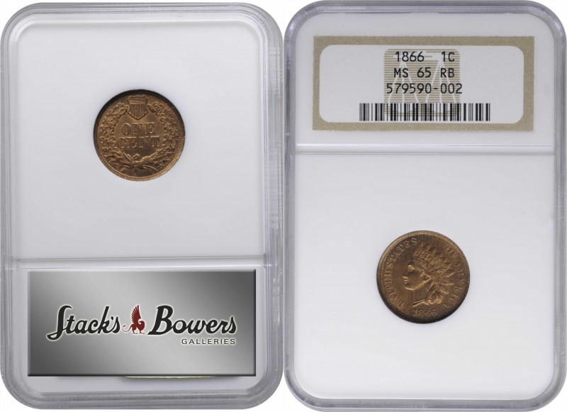 1866 Indian Cent. MS-65 RB (NGC).

PCGS# 2086. NGC ID: 227P.

From the Birdw...