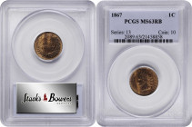 1867 Indian Cent. MS-63 RB (PCGS).

PCGS# 2089. NGC ID: 227R.