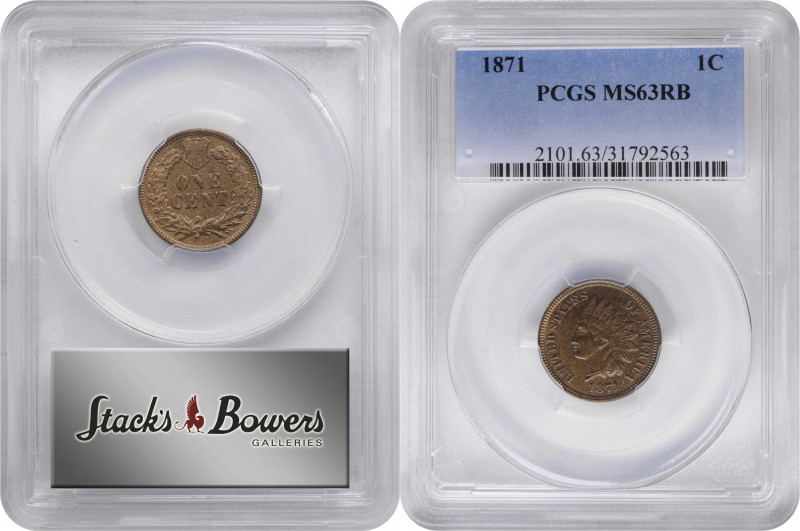 1871 Indian Cent. Bold N. MS-63 RB (PCGS).

PCGS# 2101. NGC ID: 227V.

From ...