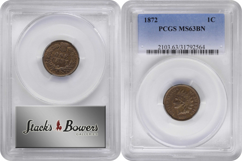 1872 Indian Cent. Bold N. MS-63 BN (PCGS).

PCGS# 2103. NGC ID: 227W.

From ...