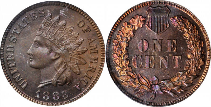 1883 Indian Cent. Proof-66 BN (PCGS).

PCGS# 2336. NGC ID: 22A4.