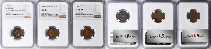 Lot of (3) Better Date Indian and Lincoln Cents. (NGC).

Included are: 1866 In...