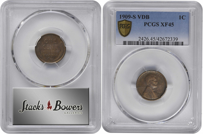 1909-S Lincoln Cent. V.D.B. EF-45 (PCGS).

PCGS# 2426. NGC ID: 22B2.