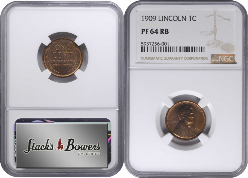 1909 Lincoln Cent. Proof-64 RB (NGC).

PCGS# 3304. NGC ID: 22KS.