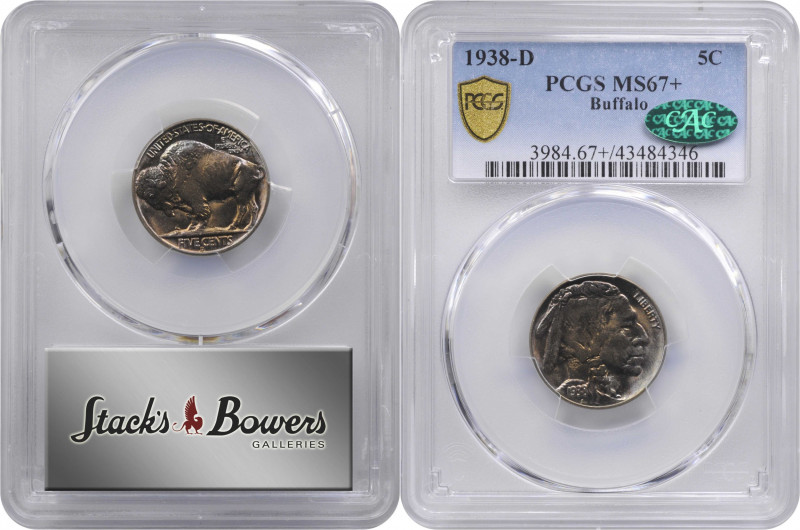 1938-D Buffalo Nickel. MS-67+ (PCGS). CAC.

PCGS# 3984. NGC ID: 22SZ.