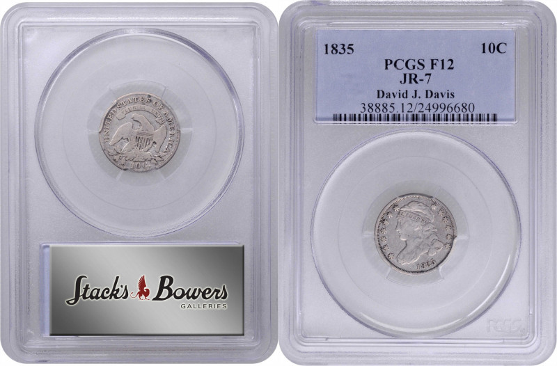 1835 Capped Bust Dime. JR-7. Rarity-3+. Fine-12 (PCGS).

PCGS# 38885. NGC ID: ...